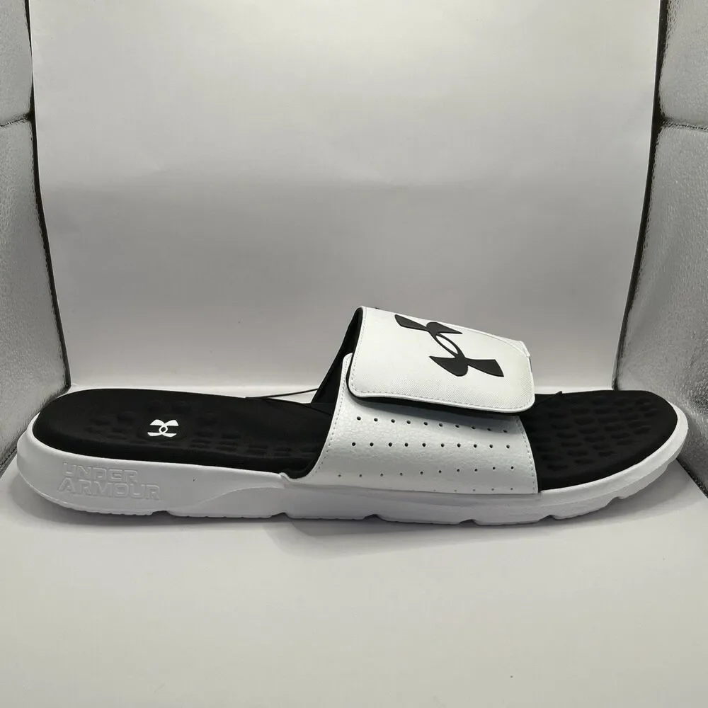 Under Armour Ignite Pro Slide Sandals Black White Men’s 17 UA Comfort NWT